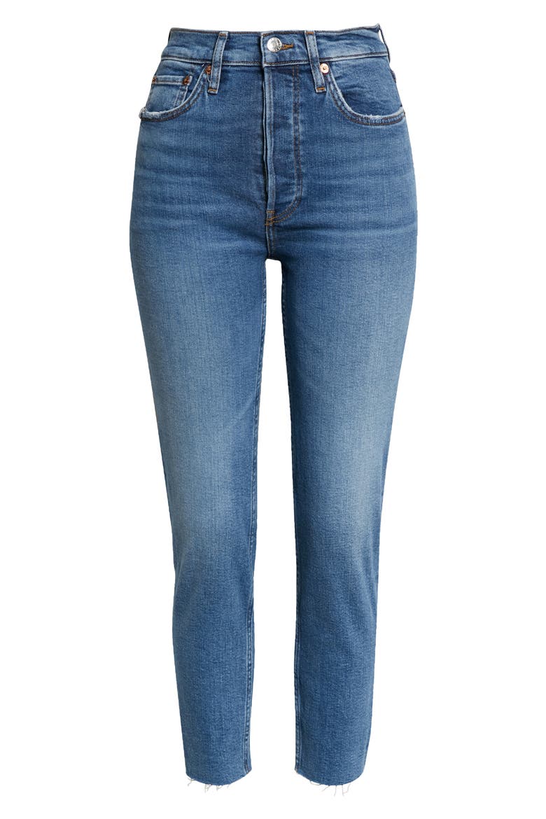 Originals High Waist Ankle Jeans, Alternate, color, INDIGO STORM
