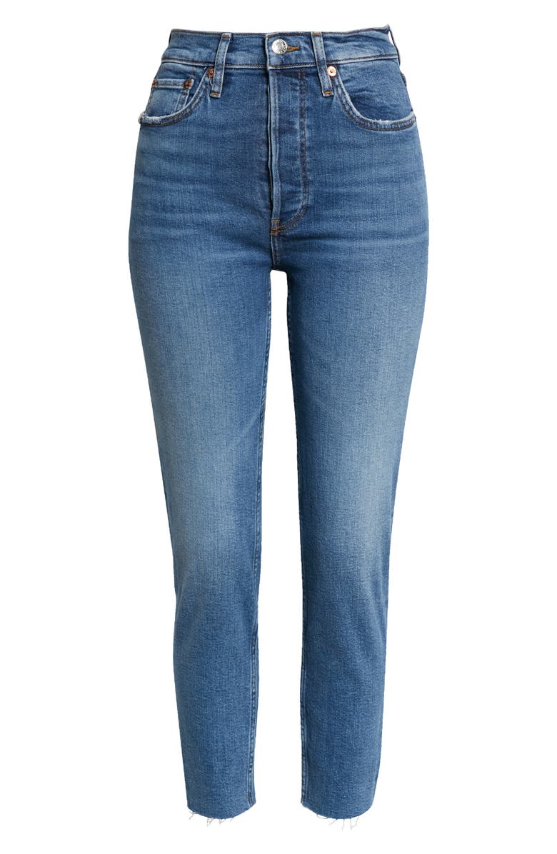 Re/Done Originals High Waist Ankle Jeans, Alternate, color, Indigo Storm
