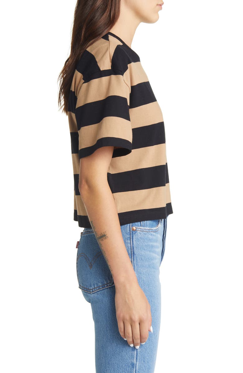 Brixton Hilt Alpha Line Stripe Cotton Crop T-Shirt, Alternate, color, 