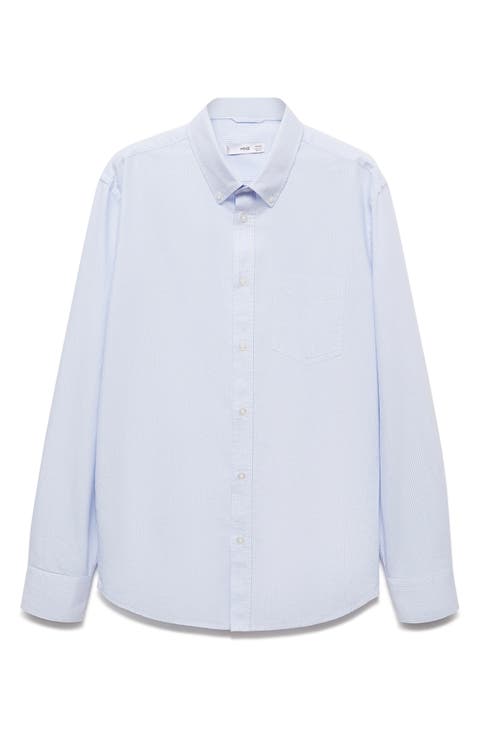Kodak Stripe Regular Fit Poplin Button-Down Shirt