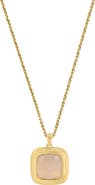 EFFY Gold Plated Sterling Silver Pink Quartz Pendant Necklace