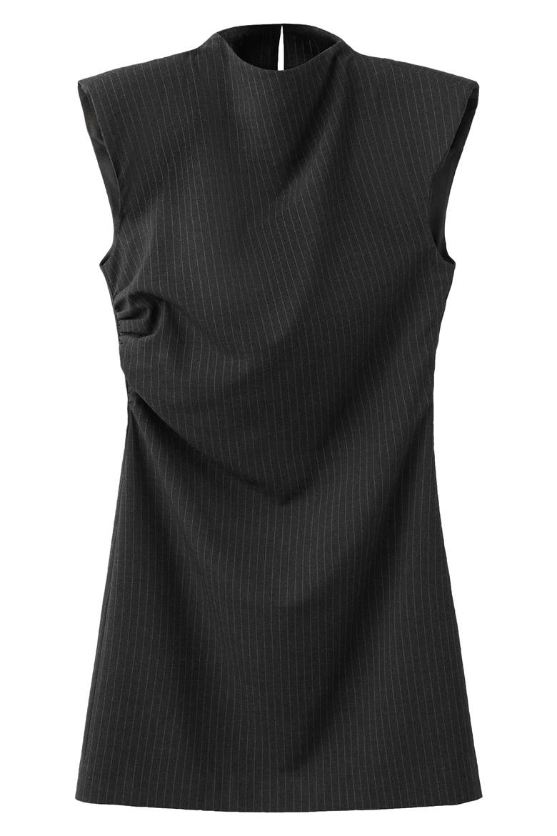 Cutout Pinstripe Minidress, Alternate, color, GREY