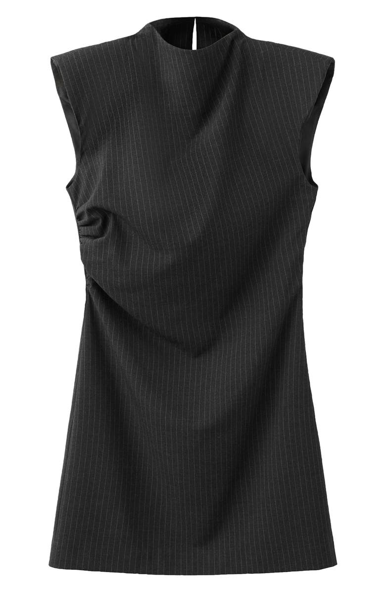 MANGO Cutout Pinstripe Minidress, Alternate, color, 