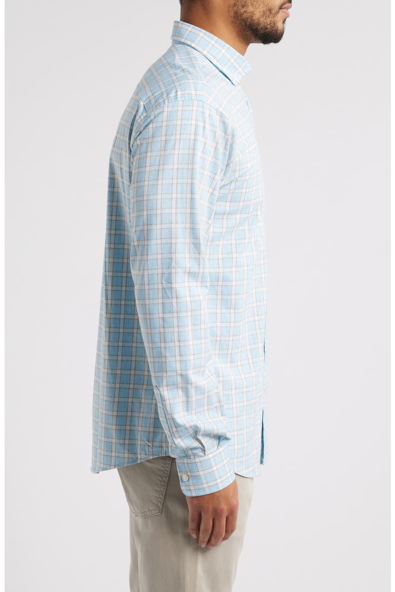 Burleigh Check Stretch Button-Up Shirt, Alternate, color, MALIBLU