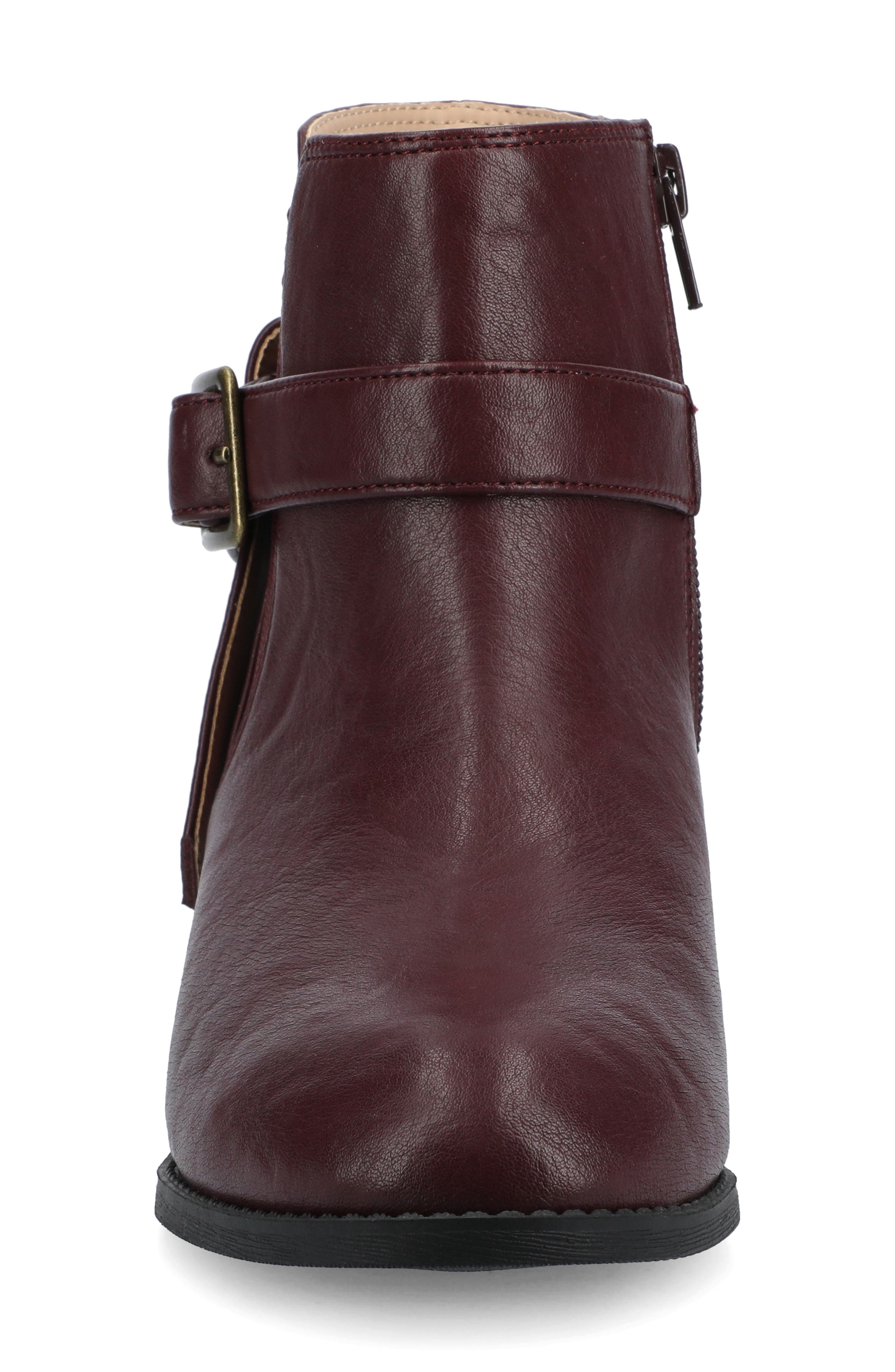 Journee Collection Devina Buckle Boot - Wide Width Available, Alternate, color, Oxblood