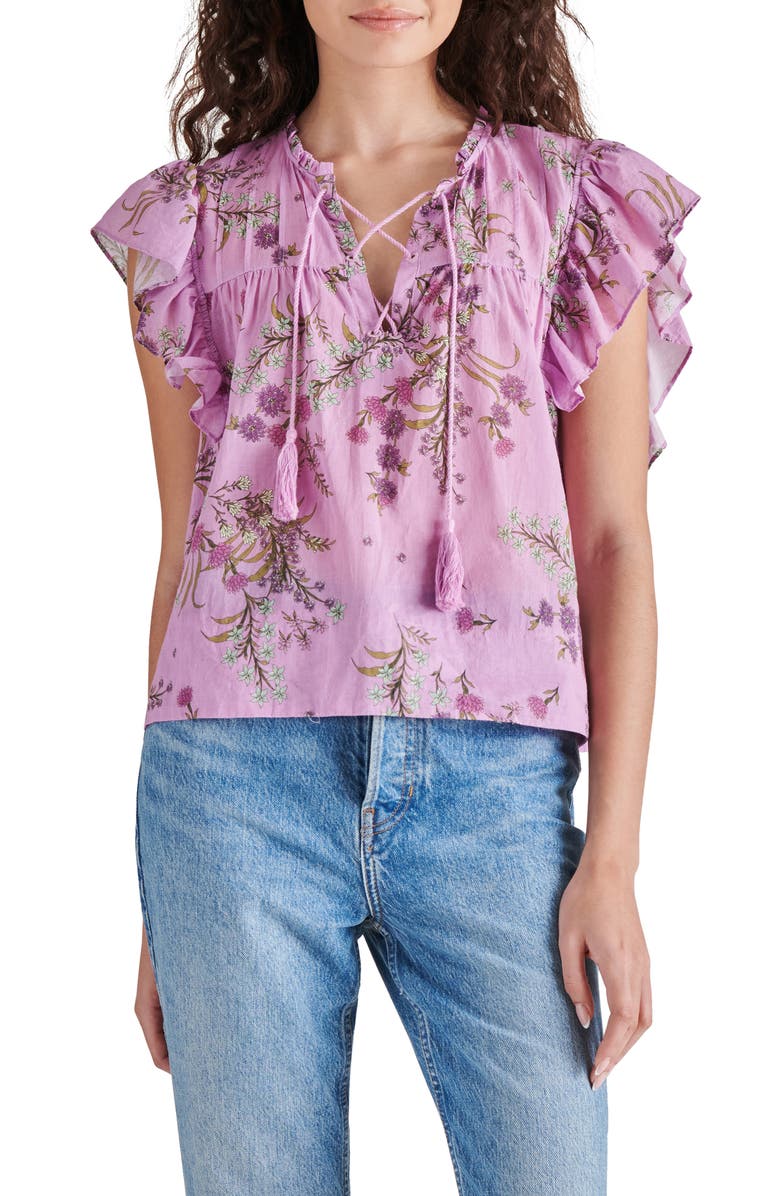 Steve Madden Bellamy Floral Ruffle Top, Main, color, 
