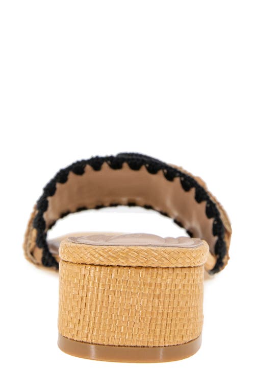 Bcbg Camri Buckled Raffia Slide Sandal In Dark Natural