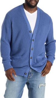 Oak Hill by DXL Big & Tall Ribbed V-Neck Cardigan