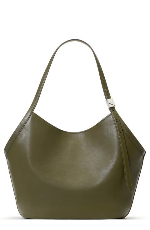 Deco Fine Grain Leather Tulip Tote