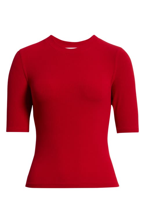 Frame Rib Crewneck T-shirt In Red
