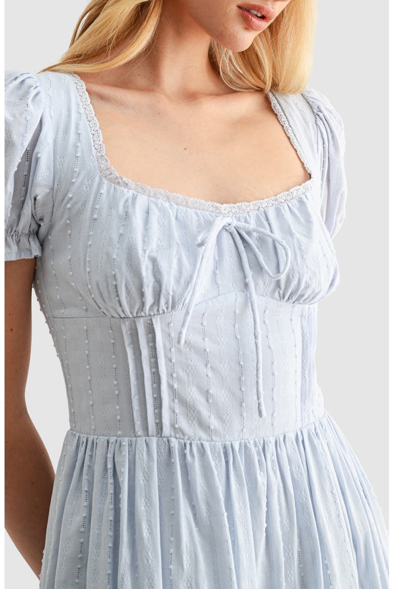 Pintuck Cotton Dobby Midi Dress, Alternate, color, LT BLUE
