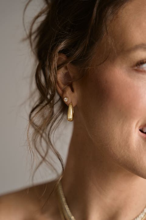 Solanales Crystal Linear Link Drop Earrings