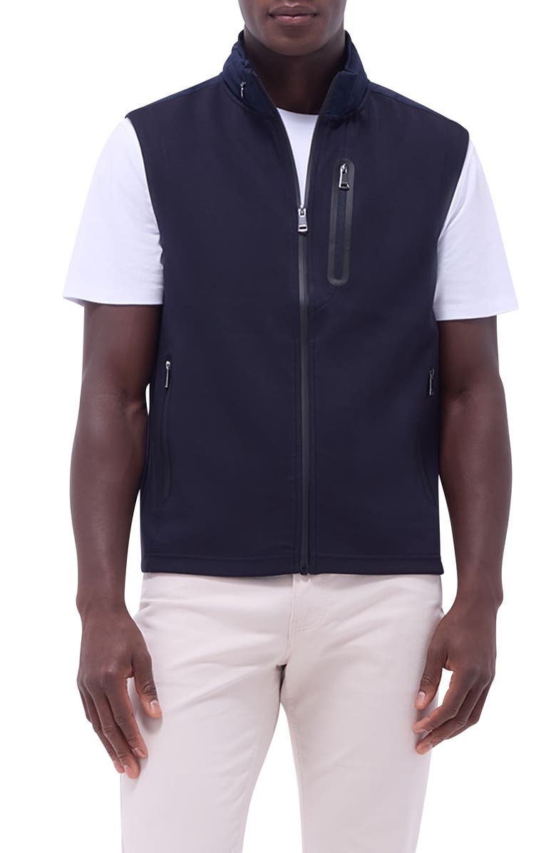 Bugatchi Soft Touch Knit Vest, Main, color, Navy