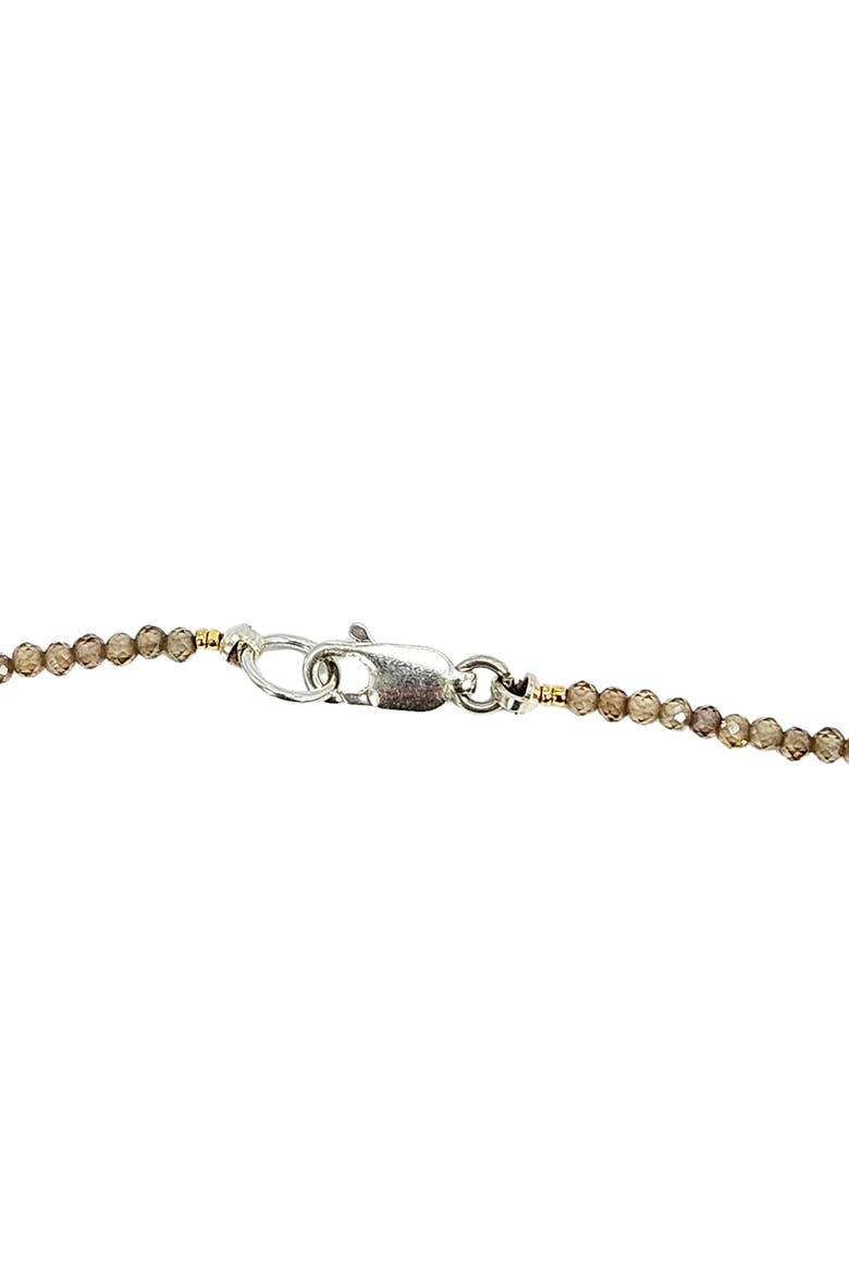 Faceted Beaded Charm Necklace, Alternate, color, brown