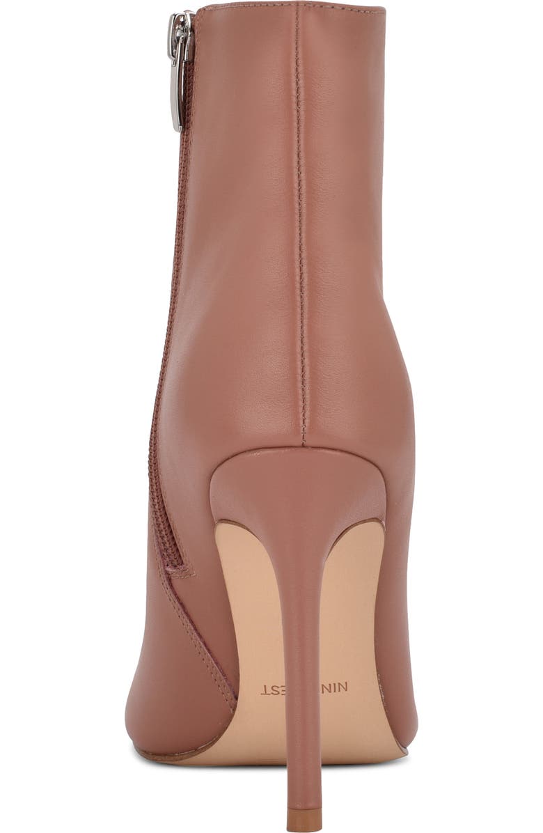 Nine West Farrah Leather Stiletto Bootie, Alternate, color, Dark Natural 120