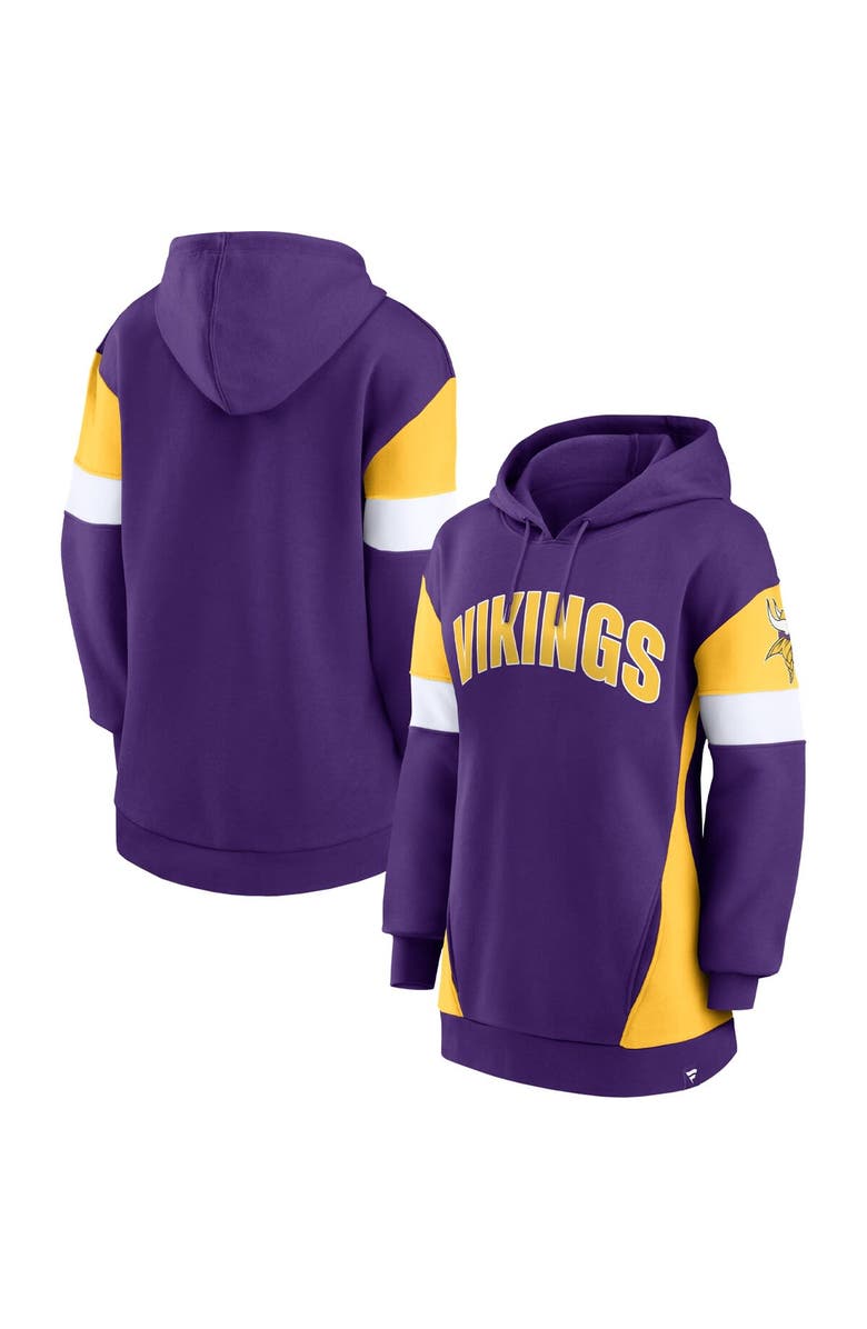 FANATICS Women's Fanatics Branded Purple/Gold Minnesota Vikings Lock It Down Pullover Hoodie, Main, color, 