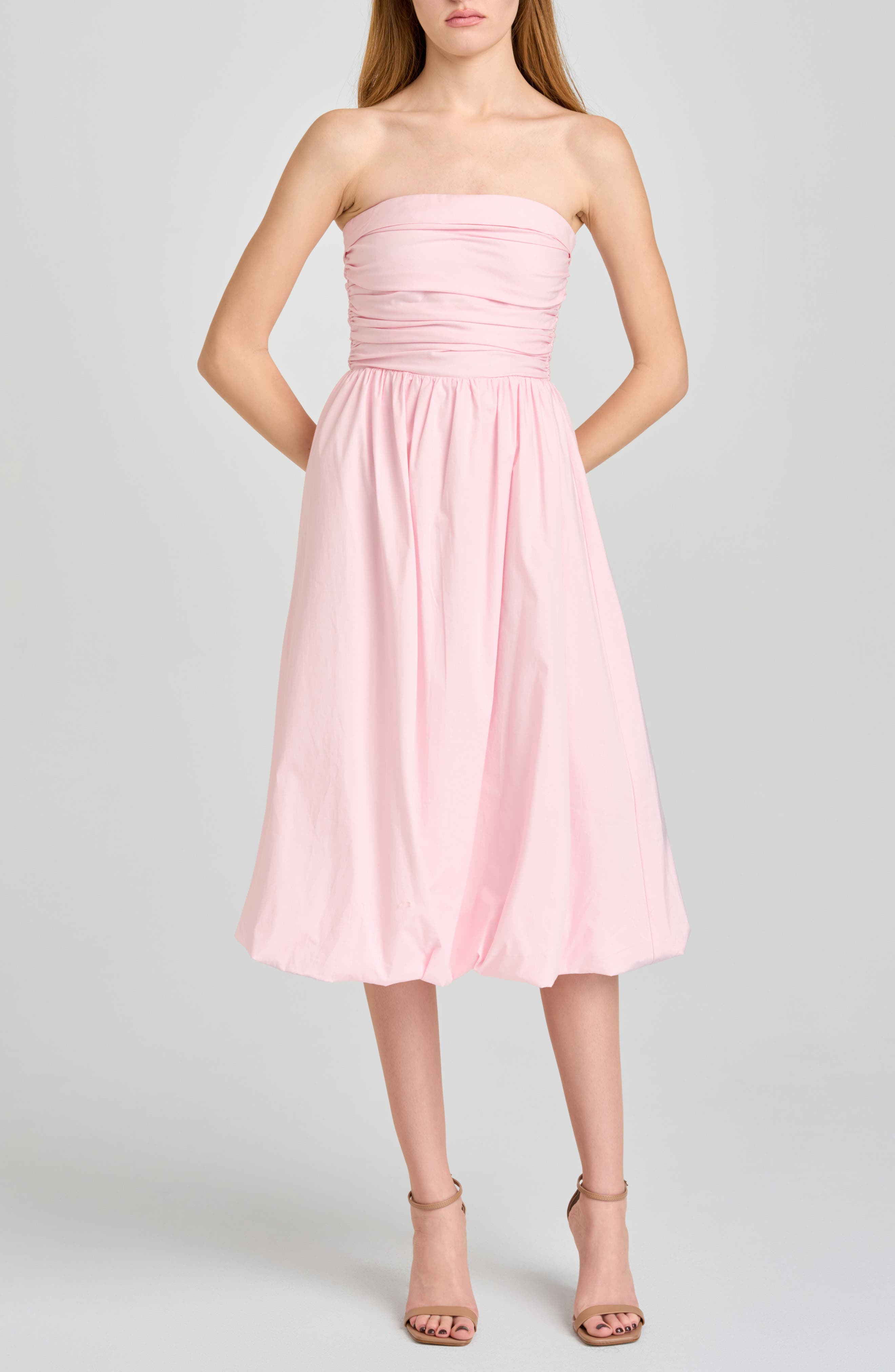 Katherine Bubble Hem Stretch Cotton Midi Dress - image 3