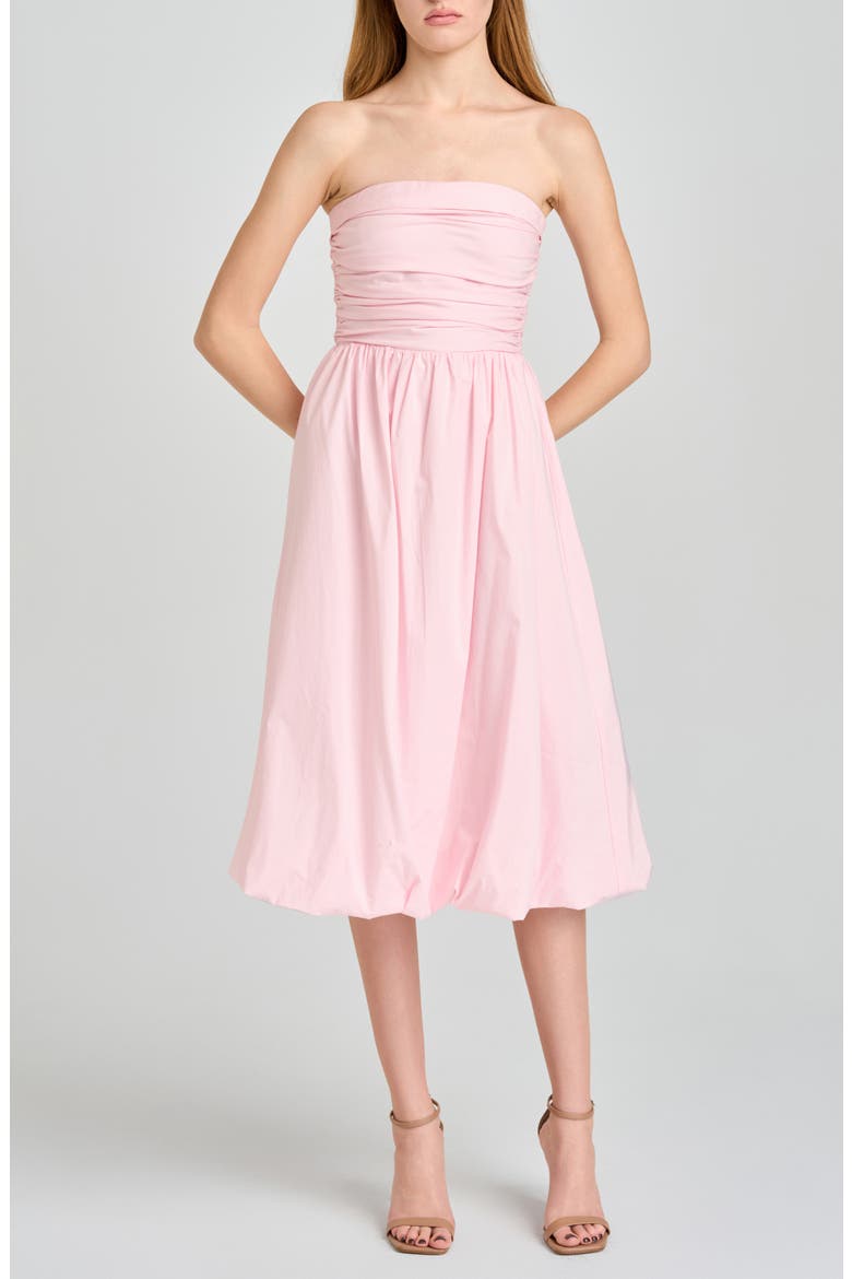 Katherine Bubble Hem Stretch Cotton Midi Dress, Main, color, LIGHT PINK