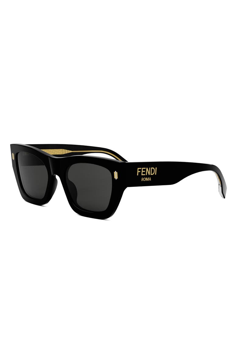 Fendi 'Fendi Roma 63mm Rectangular Sunglasses, Alternate, color, 