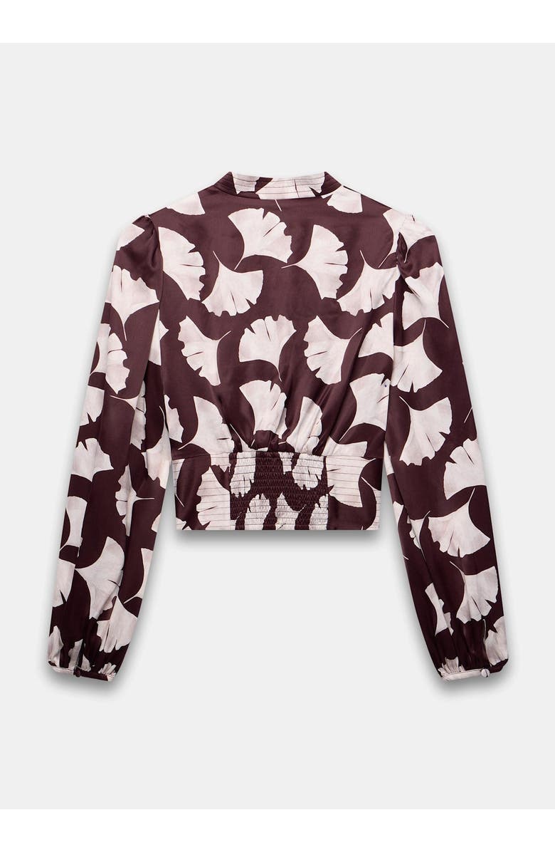 MINT VELVET Leaf Print Top, Alternate, color, Burgundy