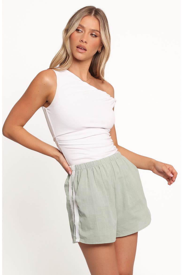 Ausha Racer Shorts, Alternate, color, SAGE