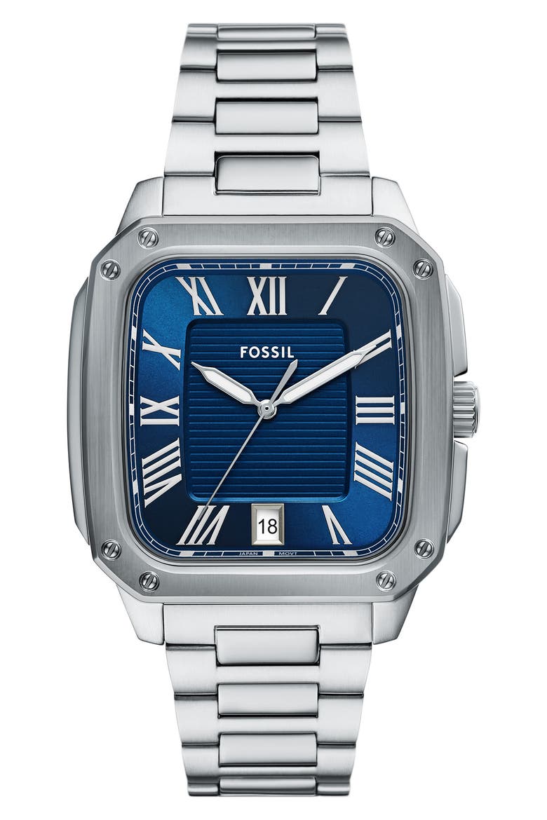 Crosby Bracelet Watch, 42mm x 30mm, Main, color, BLUE/ SILVER