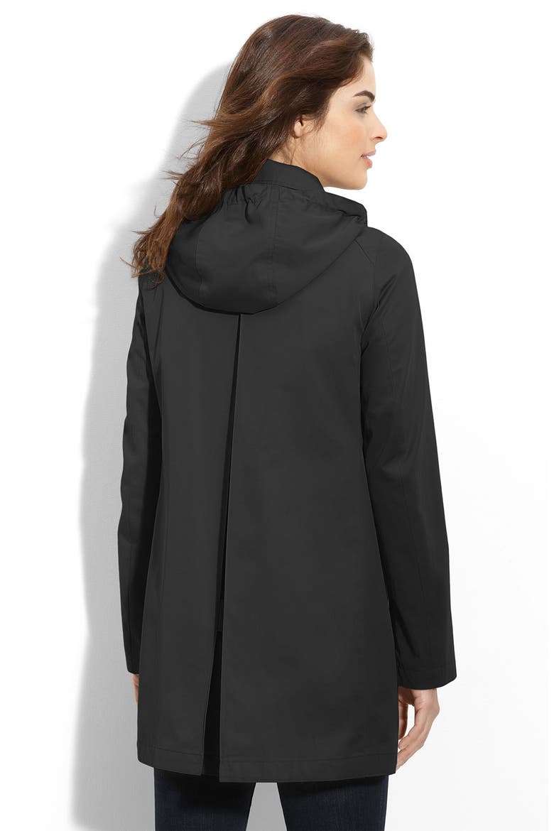 Inverted Pleat A-Line Coat, Alternate, color, BLACK