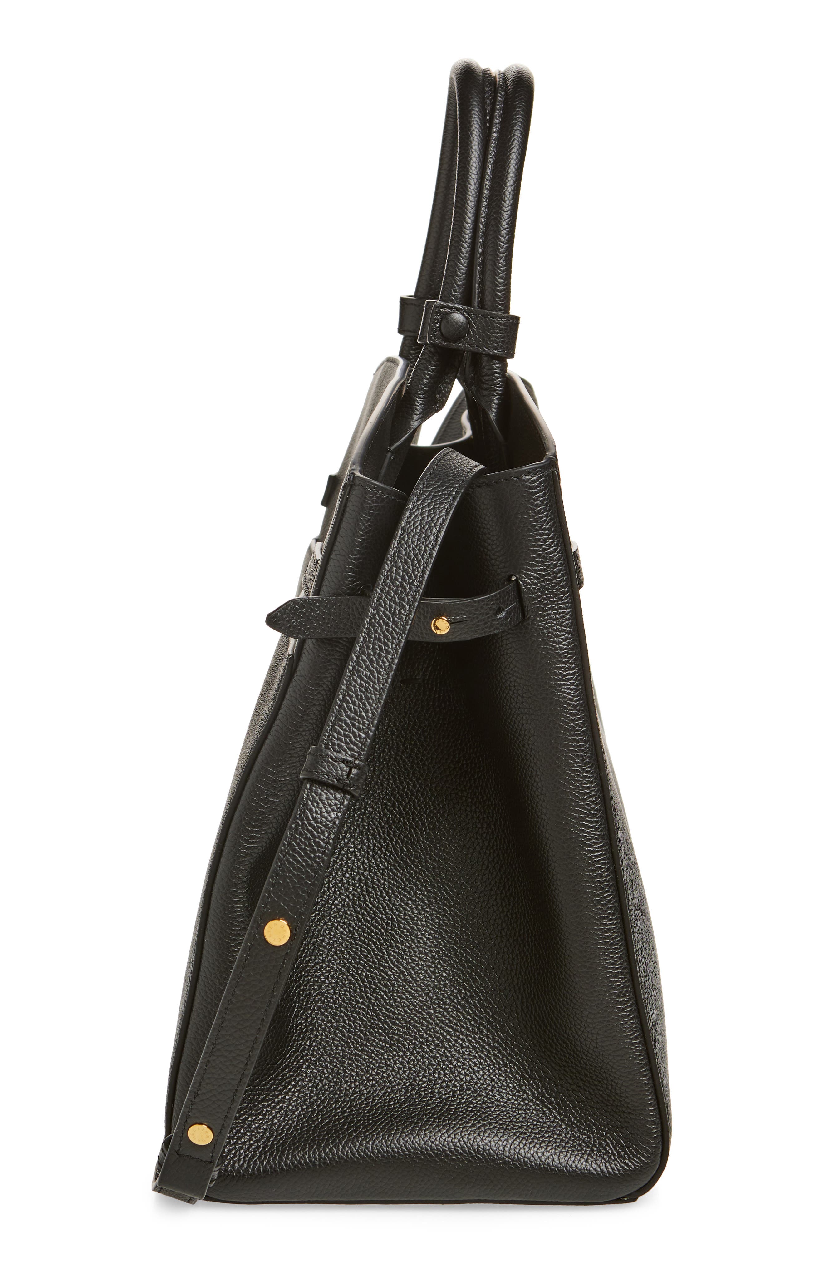 DeMellier New York Leather Satchel, Alternate, color, Black