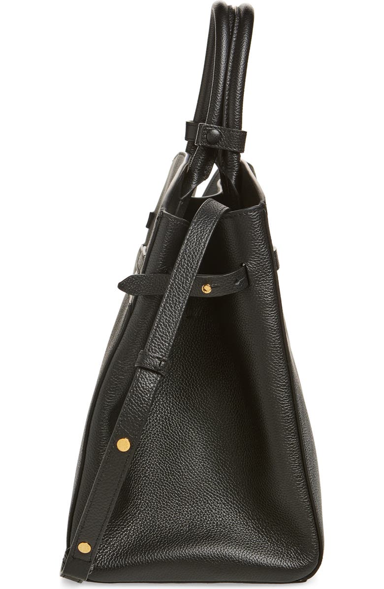 DeMellier New York Leather Satchel, Alternate, color, Black