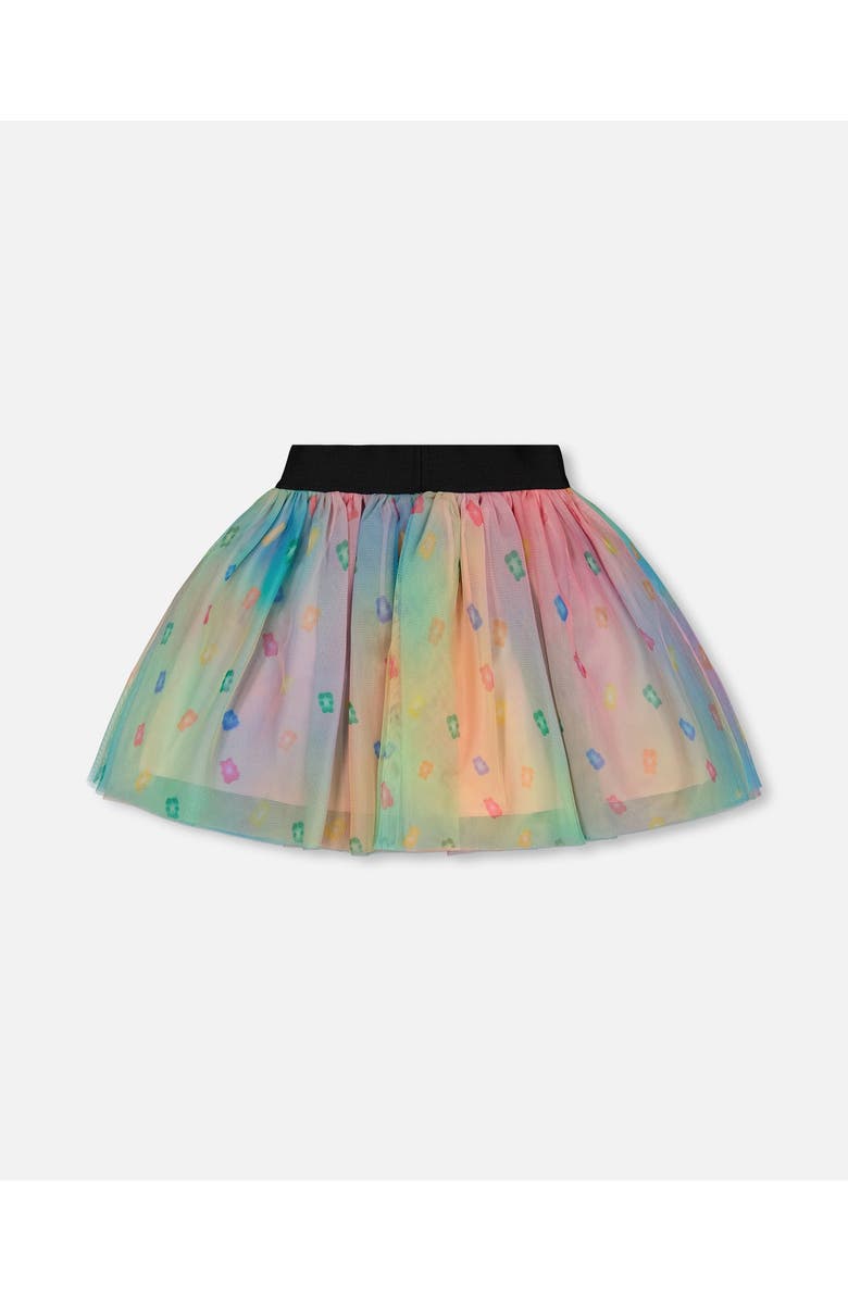 Deux par Deux Girl's Printed Mesh Skirt Multicolored Gummies, Alternate, color,