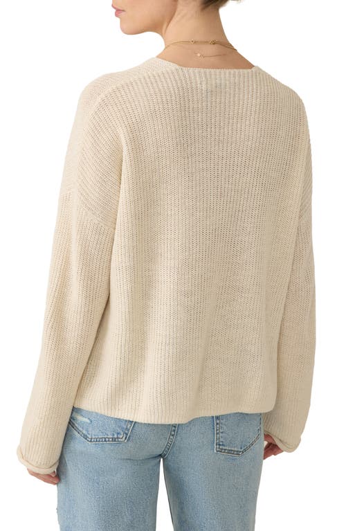 Faherty Miramar Linen & Organic Cotton V-neck Sweater In Sand