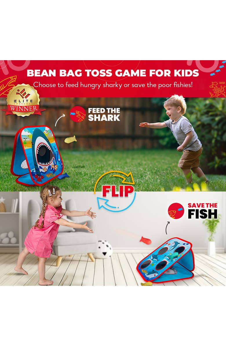 Swooc Games Shark Frenzy | 2-In-1 Bean Bag Toss Game For Kids, Alternate, color, Blue