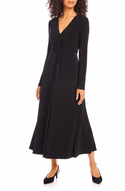 lord taylor evening dresses Draped Dress in Silk with Pearl Chains – & Anne Klein Floral Flutter Color:Oxide RTS_ERP
