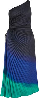 City Chic Aliza One-Shoulder Side Cutout Pleated Dress