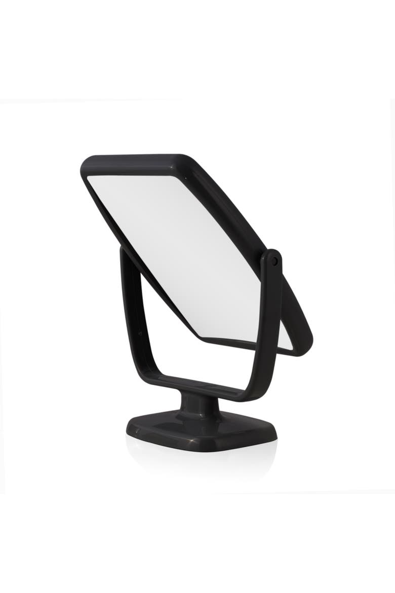 Geo Makeup Mirror with Magnification, Alternate, color, Black