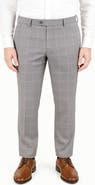 Berle Lightweight Windowpane Check Flat Front Mesh Weave Wool Dress Pants
