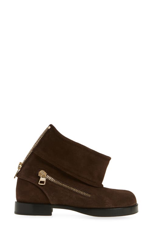 Jw Anderson Biker Foldover Shaft Bootie In 600 Brown