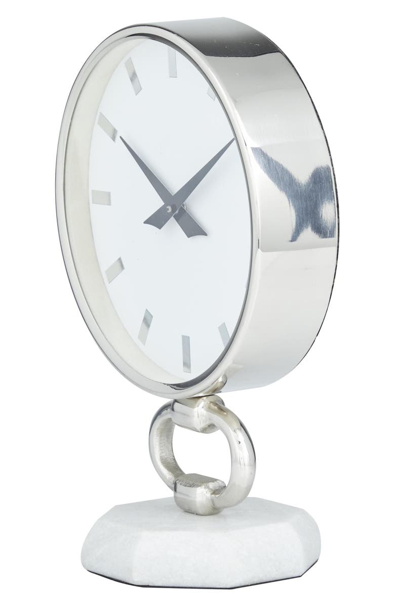 VIVIAN LUNE HOME Modern Stainless Steel Clock, Alternate, color, Silver