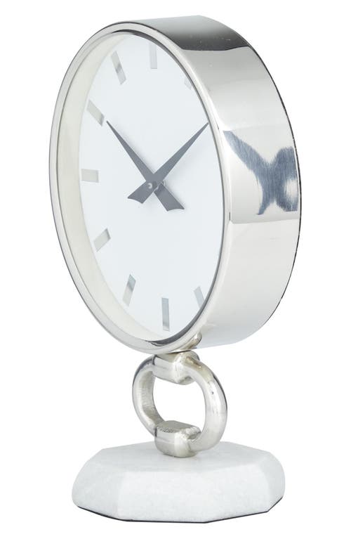 Vivian Lune Home Modern Stainless Steel Clock In Silver