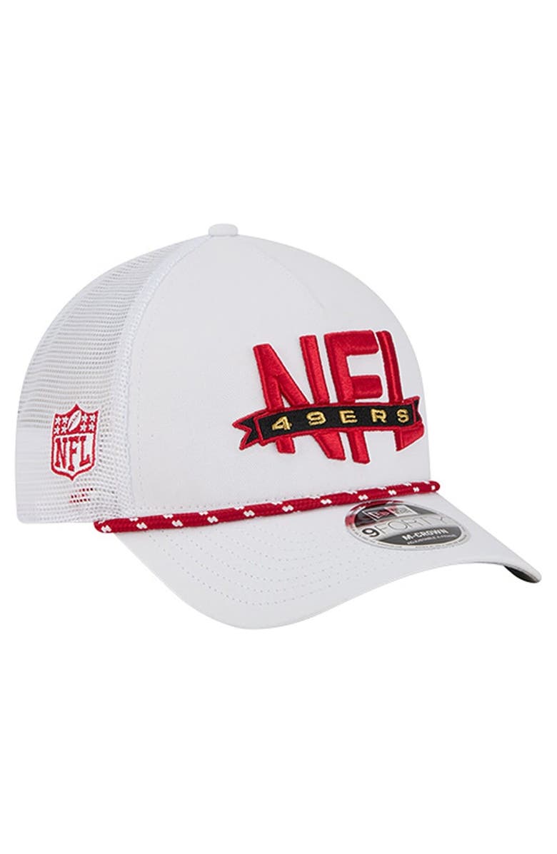New Era Men's New Era White San Francisco 49ers NFL 9FORTY A-Frame M-Crown Adjustable Trucker Hat, Main, color, White