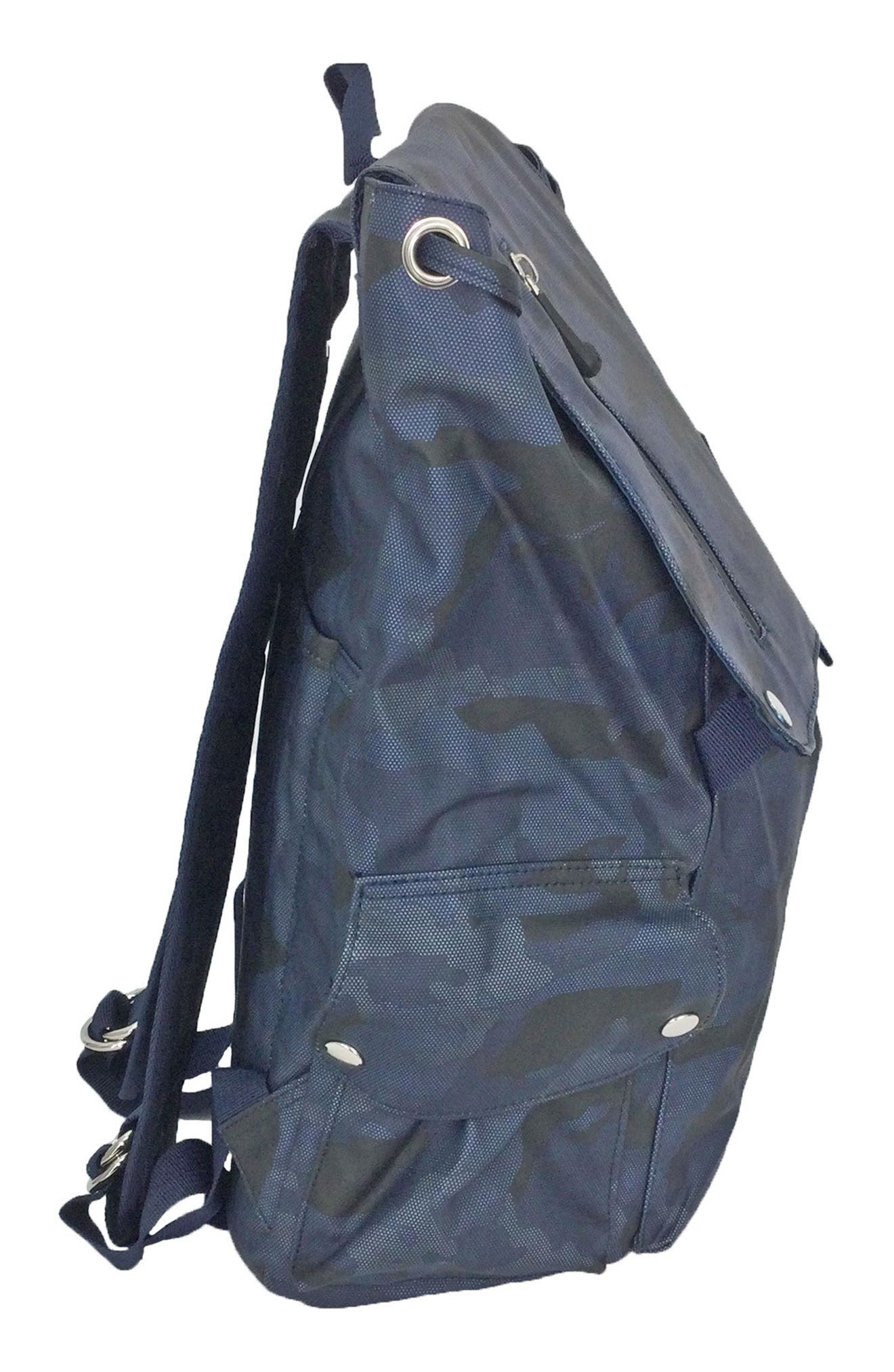 Flapover Camo Backpack, Alternate, color, NAVY