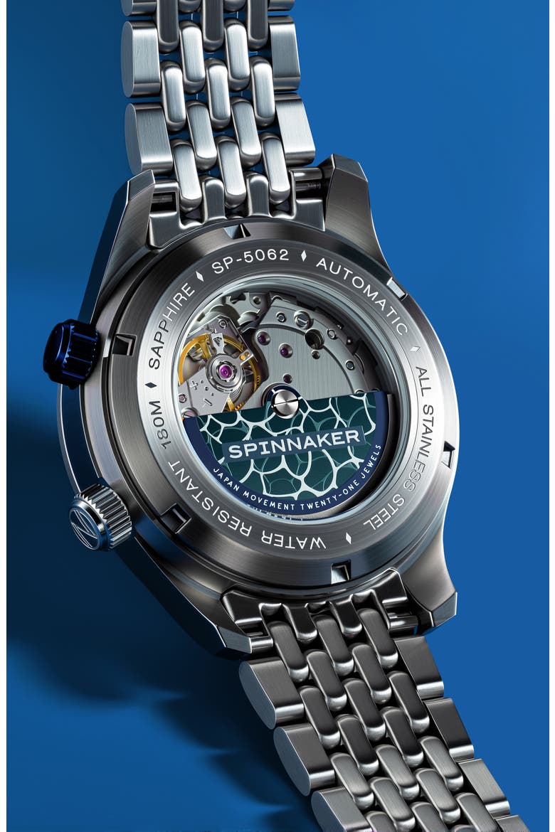 Bradner Automatic Bracelet Watch, 42mm, Alternate, color, BLUE