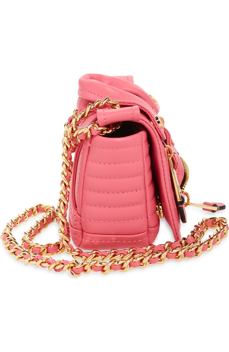 Moschino Mini Biker Leather Shoulder Bag, Alternate, color,