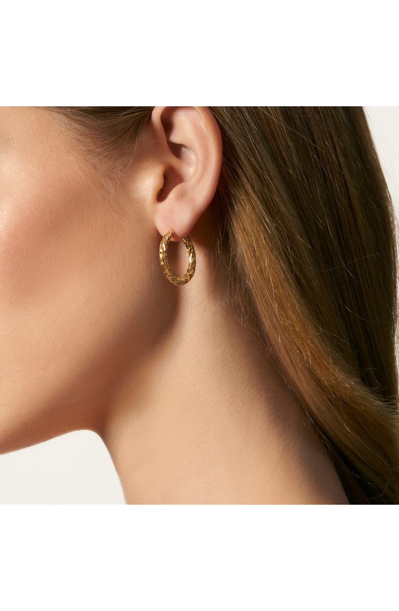 John Hardy Carved Chain Hoop Earrings, Gold, 26mm, Alternate, color, Gold