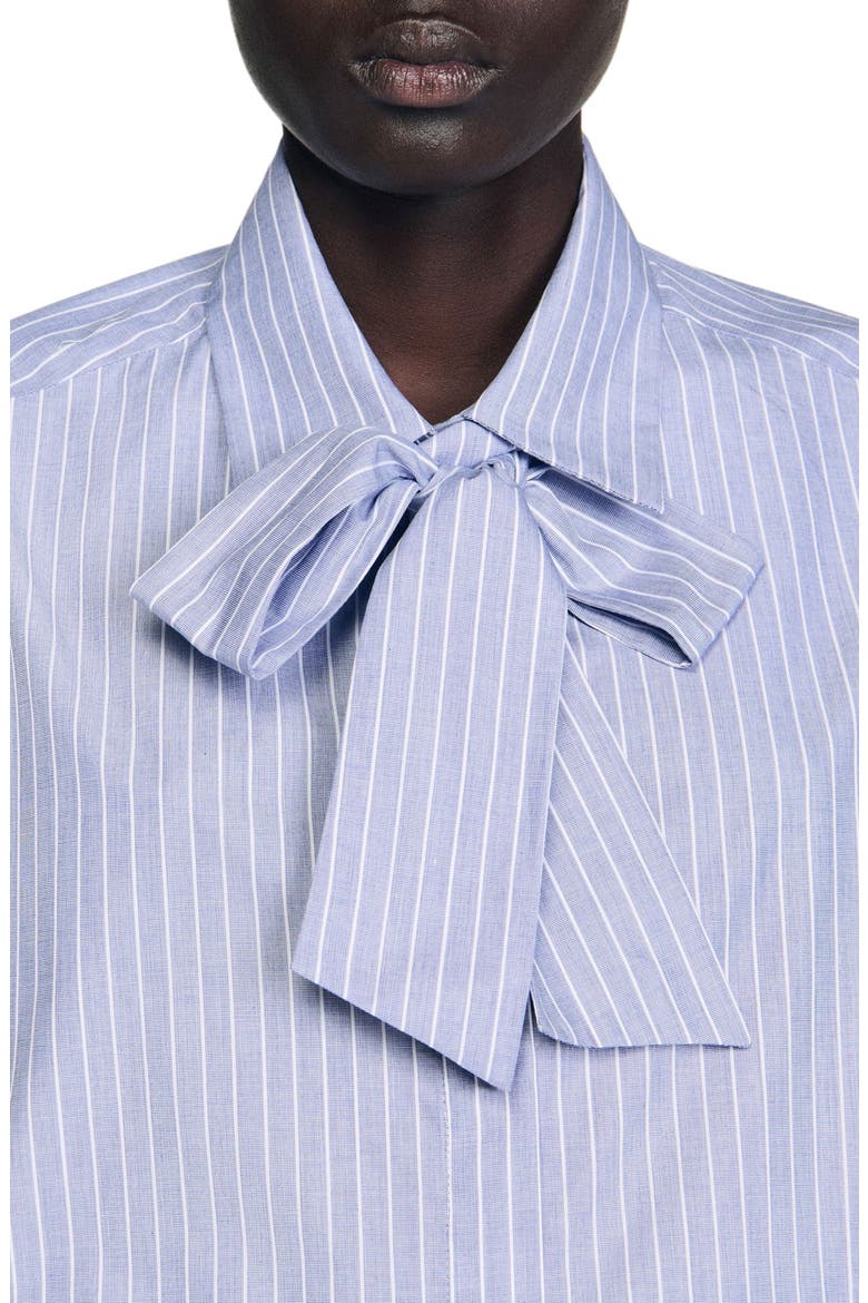 Striped shirt with removable tie, Alternate, color, Blu / white