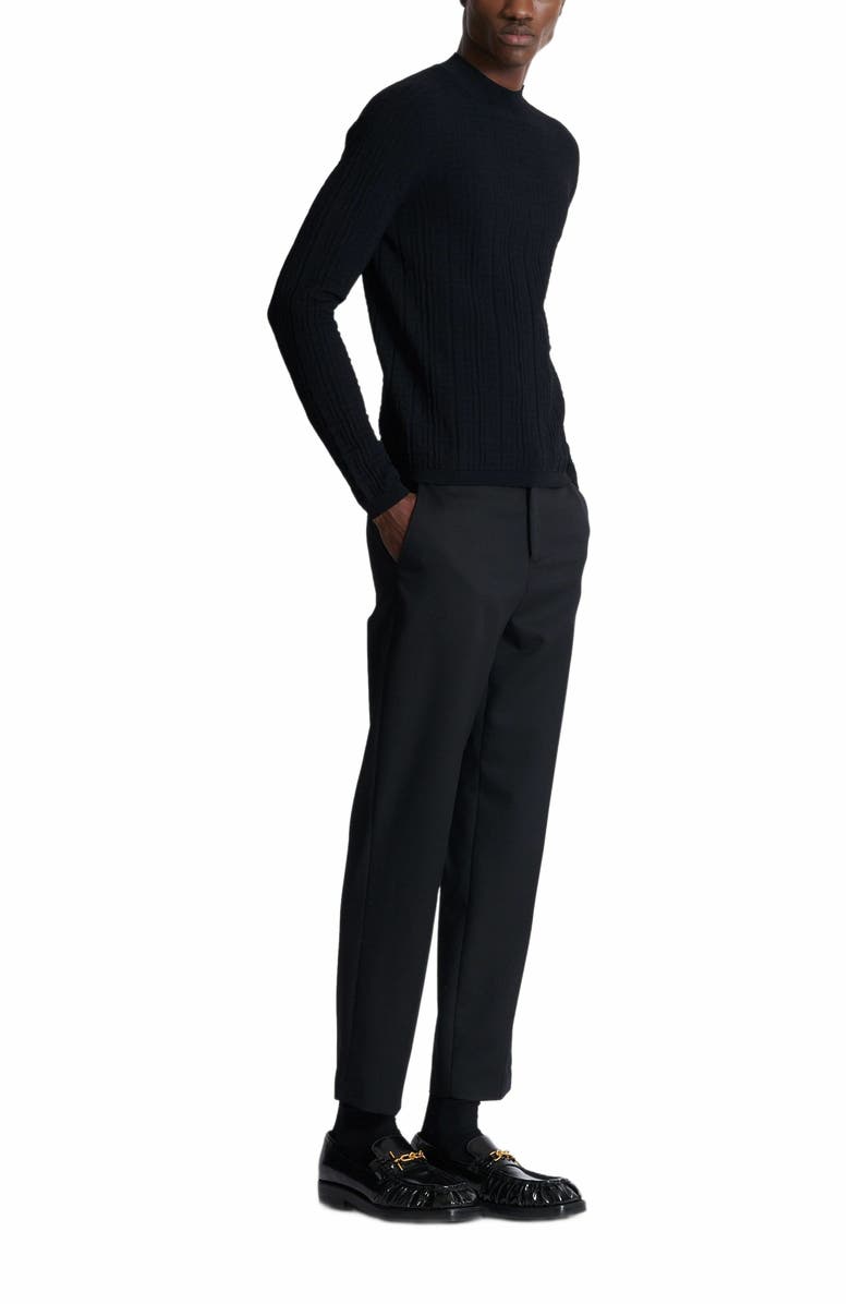 Balmain Silk And Cotton Knit Pb Jumper, Main, color, Black