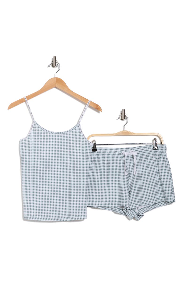 Calvin Klein Stretch Cotton Camisole & Shorts Pajamas, Alternate, color, Grey Multi Modern Gingham