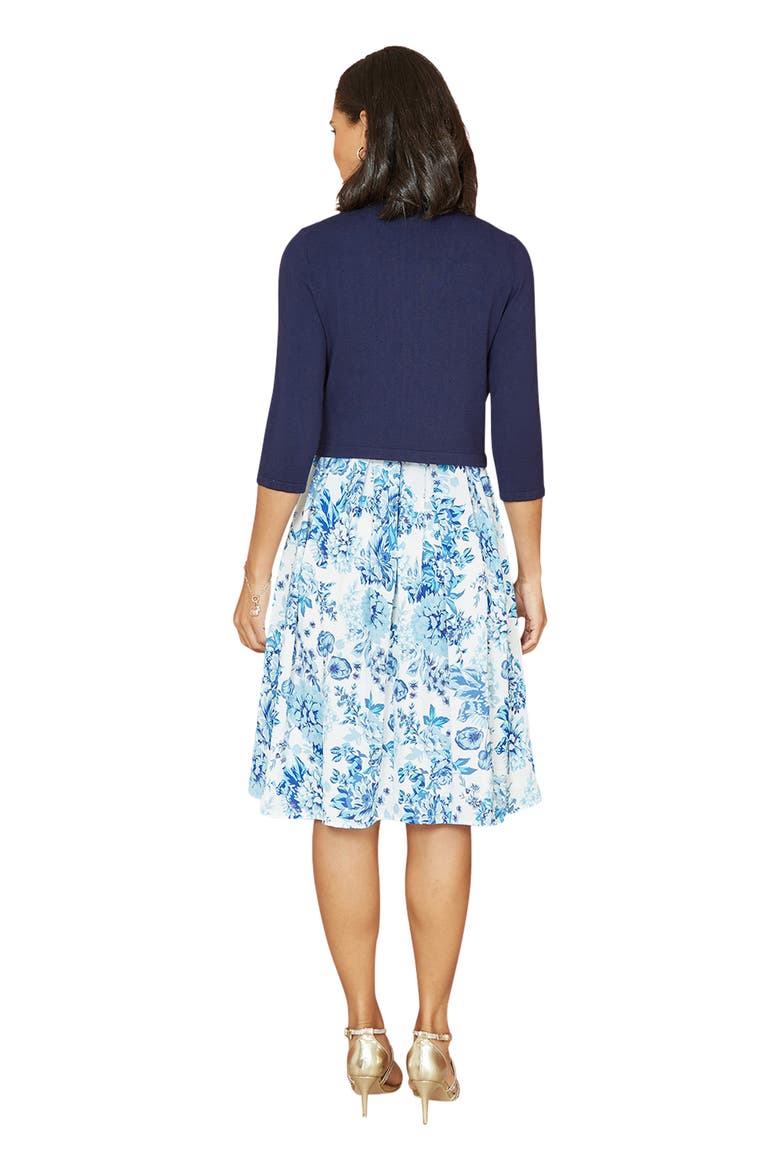 3/4 Sleeve Knitted Curve Bolero, Alternate, color, Navy