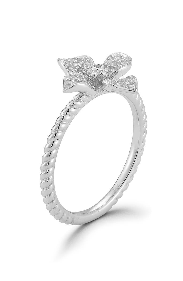 SPHERA MILANO CZ Pavé Flower Ring, Alternate, color, Silver