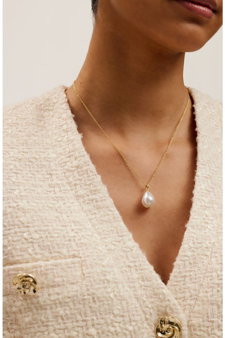 Parmlia Faux Pearl Pendant Necklace, Alternate, color, GOLD TONE/ PEARL